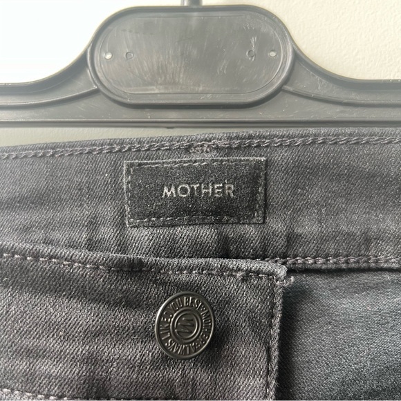 Mother The Hustler Frayed High Waist Ankle Flare Jeans - Black - Size 27 - Picture 9 of 10